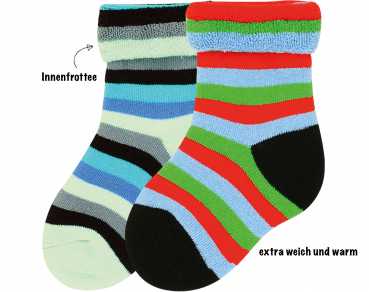 RS Harmony Kuschelsocken bunte Streifen | Blau-Schwarz